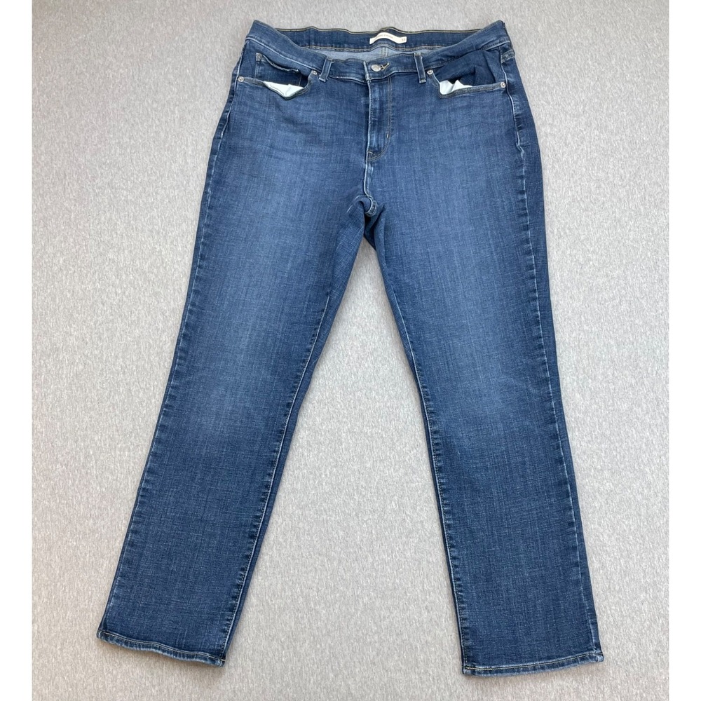 Levis Jeans Womens 16M (33 x 30) Blue Classic Straight Mid-Rise